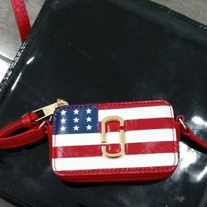 Marc Jacobs Red and White Crossbody Bag with Flag Design
